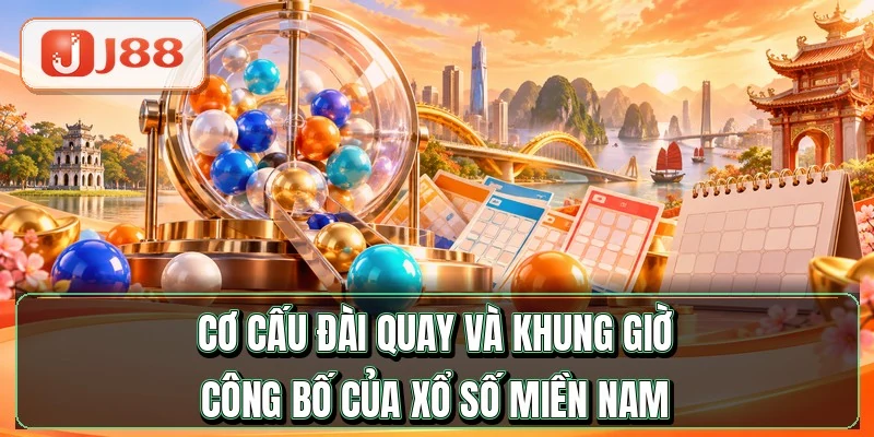 Xổ Số Miền Nam - 3 Đài Mỗi Ngày, 18 Nghìn Giải 2 Cơ cấu đài quay và khung giờ công bố của xổ số miền Nam
