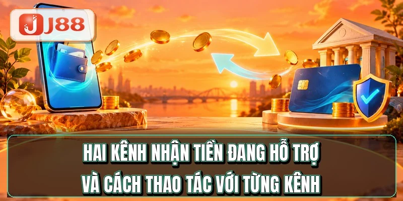 Rút Tiền J88 - Nhận Tiền Về Chỉ Sau 5 Phút 2 Hai kênh nhận tiền đang hỗ trợ và cách thao tác với từng kênh