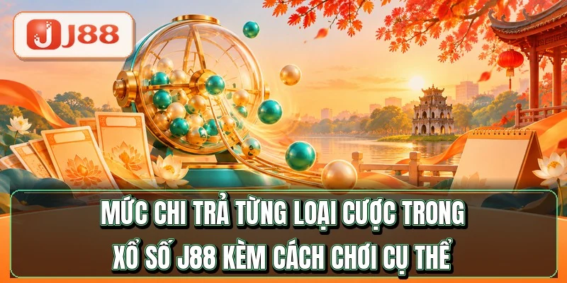 Xổ Số J88 - Tỷ Lệ Ăn Tới 1 Ăn 960 Mỗi Kỳ 3 Mức chi trả từng loại cược trong xổ số J88 kèm cách chơi cụ thể
